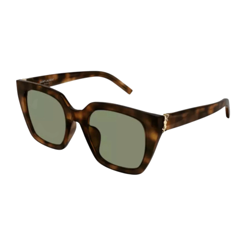 Saint Laurent Square Sunglasses Havana-Green