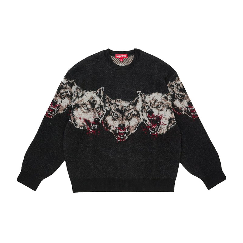 Supreme Wolves Sweater Black product image
