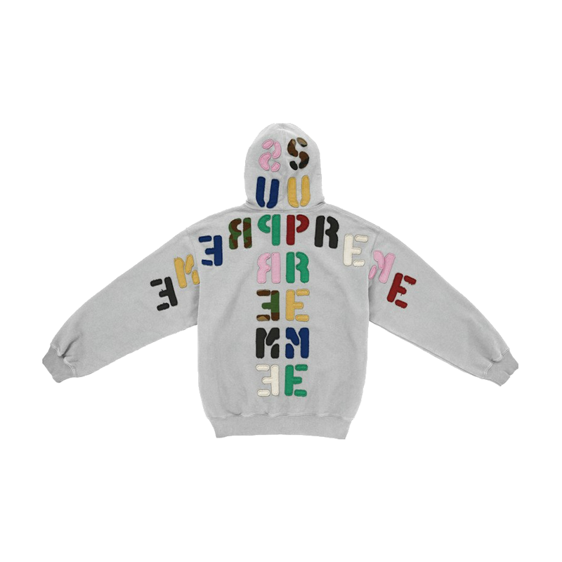 Supreme Mirrored Applique Hooded Sweatshirt Heather Grey product image
