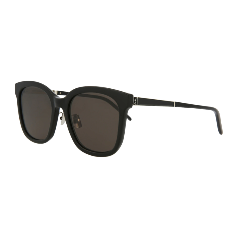Saint Laurent Square Rectangle Sunglasses Black Silver Black