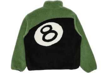 Stussy 8 Ball Sherpa Reversible Jacket Green - Sneakerzone