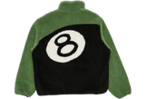 Stussy 8 Ball Sherpa Reversible Jacket Green - Sneakerzone