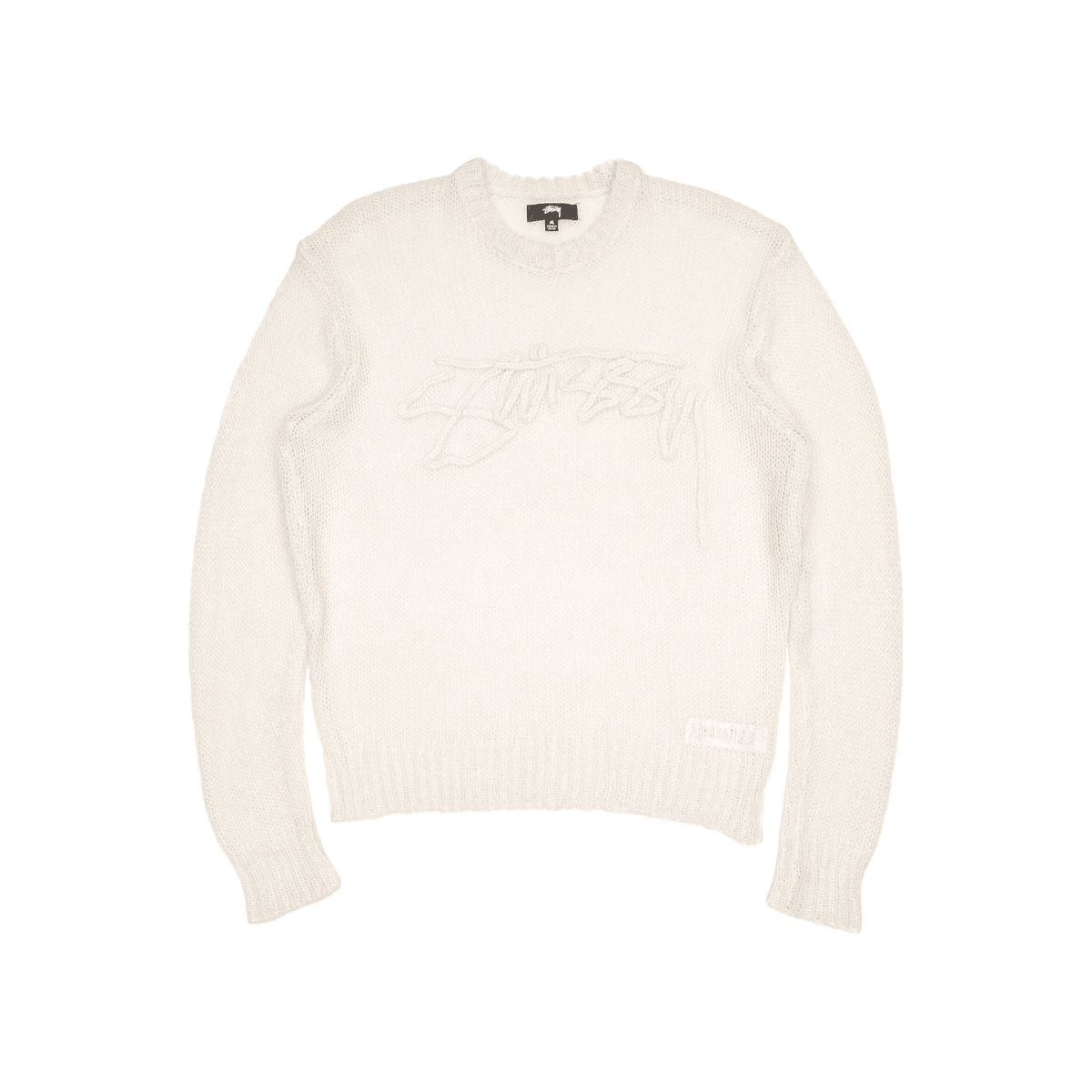 Stüssy Loose Knit Logo Sweater Bone - Sneakerzone