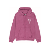 Stussy World Tour Zip Hoodie Berry - Sneakerzone