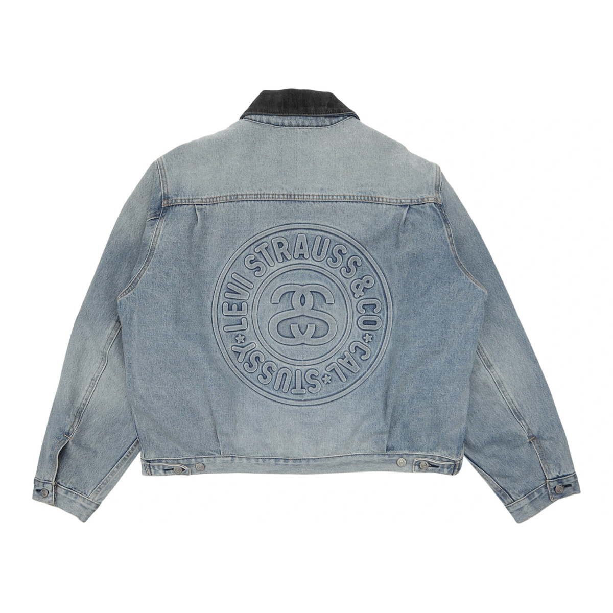 Stüssy x Levi's Embossed Praglad Trucker Jacket Stussy Rugged-Blue - Sneakerzone