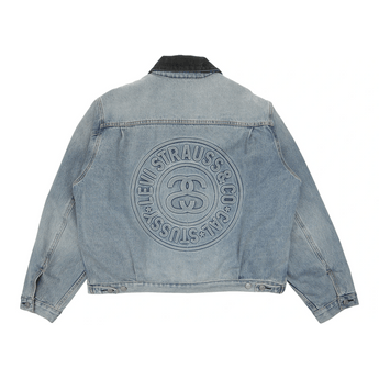 Stüssy x Levi's Embossed Praglad Trucker Jacket Stussy Rugged-Blue - Sneakerzone