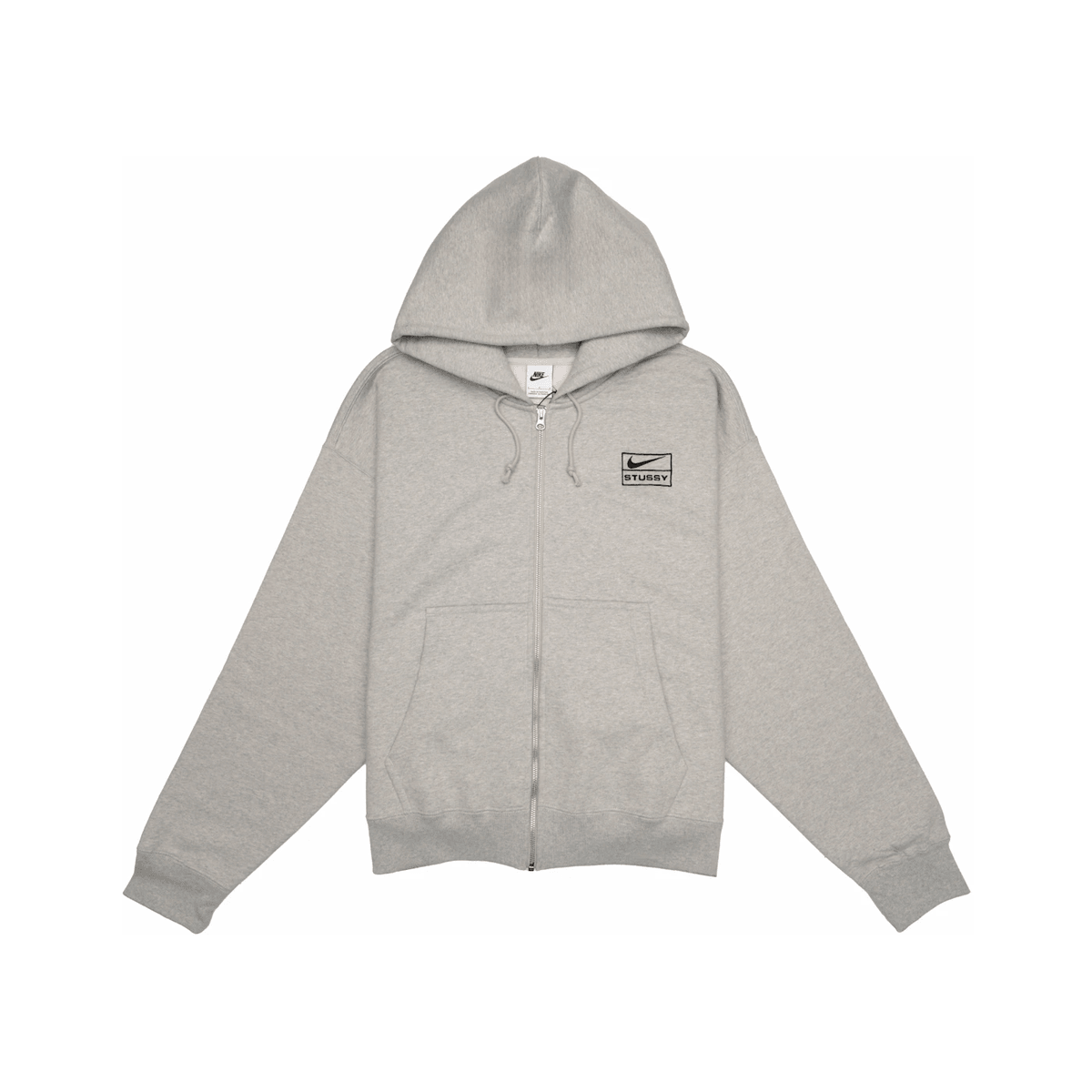 Stussy x Nike Fleece Zip Hoodie Grey Heather - Sneakerzone