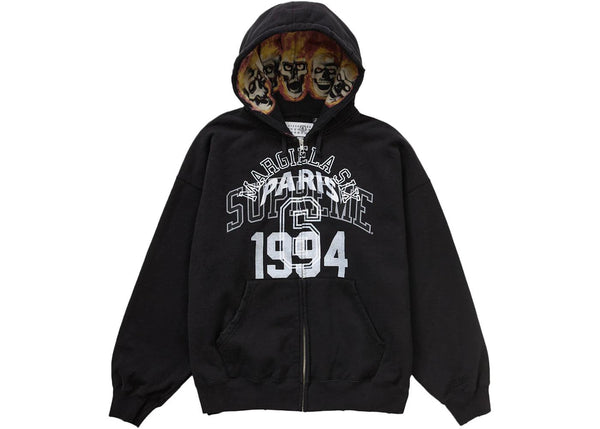 Supreme MM6 Maison Margiela Zip Up Hooded Sweatshirt Black - Sneakerzone