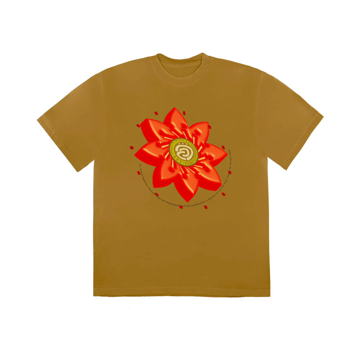 Travis Scott Cactus Jack Flower T-shirt Gold - Sneakerzone