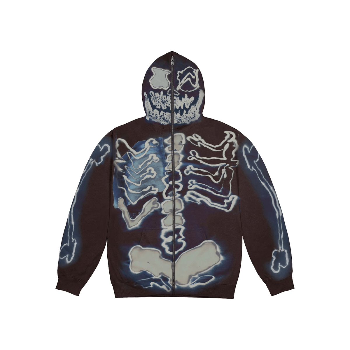 Travis Scott Cactus Jack For Fragment Skeleton Graffiti Full Zip Hoodie Multi - Sneakerzone