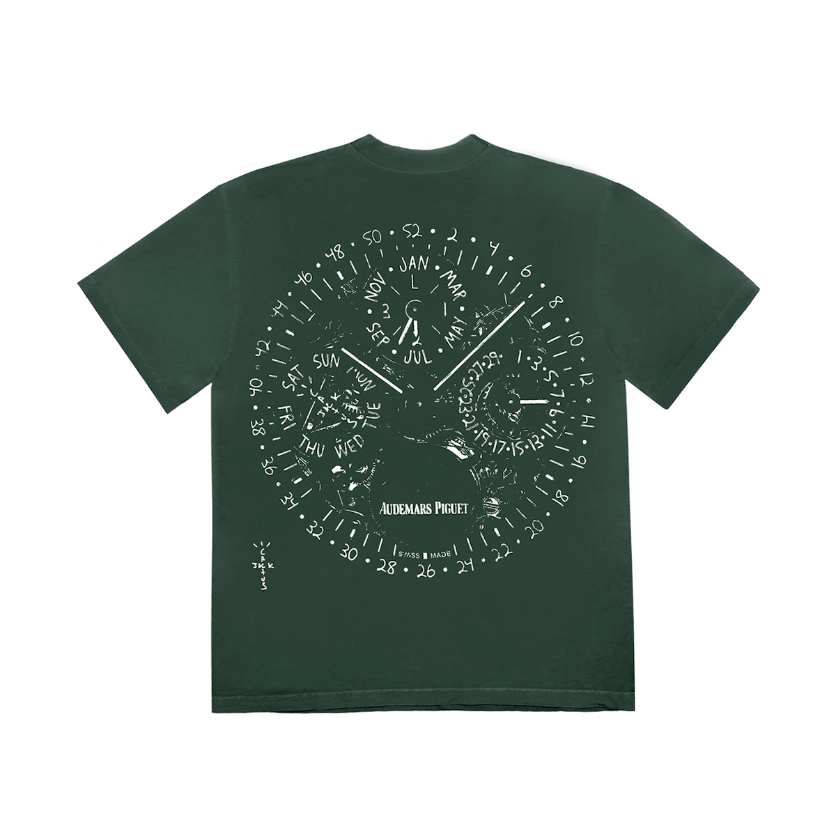 Travis Scott CJ x Audemars Piguet Watch Face Tee Green - Sneakerzone