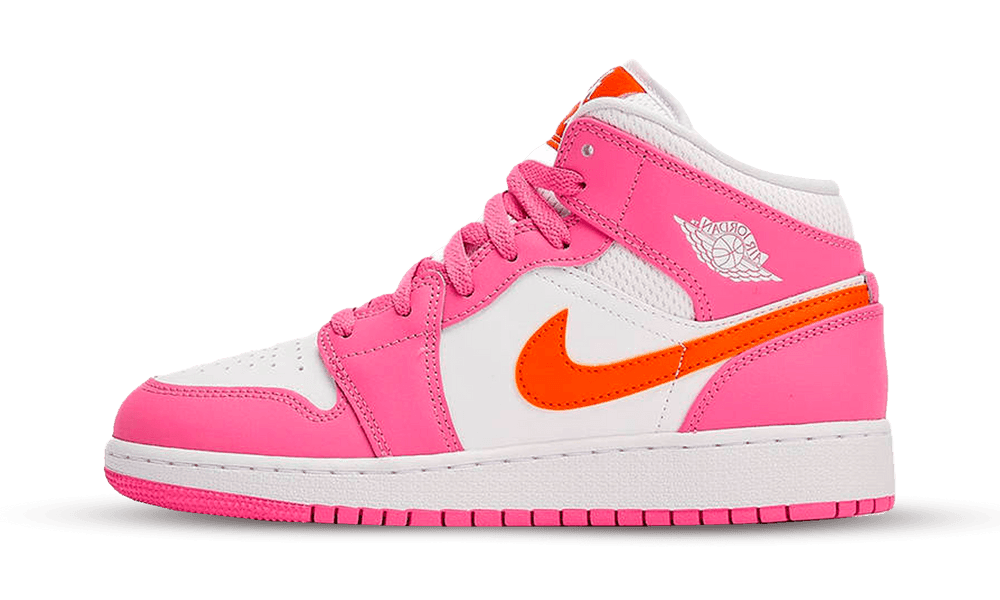 Air Jordan 1 Mid Pinksicle Safety Orange - Sneakerzone